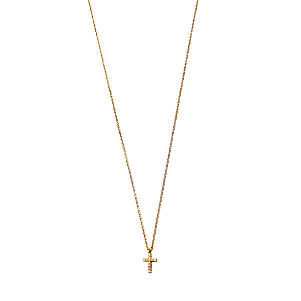 Tiny Cross Crystal Necklace