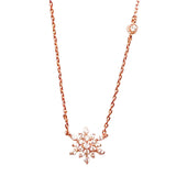 rose gold snowflake necklace snowflake jewelry unique jewelry gifts