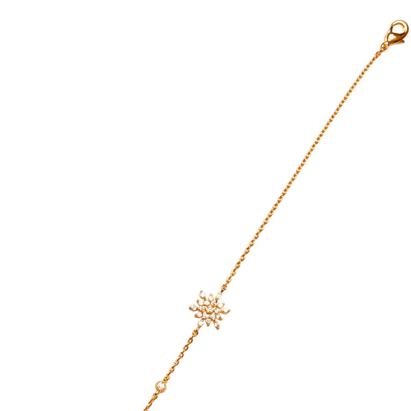 Delicate Snowflake Bracelet - silver gold rose gold plated