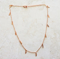 Leaf Necklace Short Rose Gold