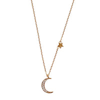 Moon and Tiny Star Necklace