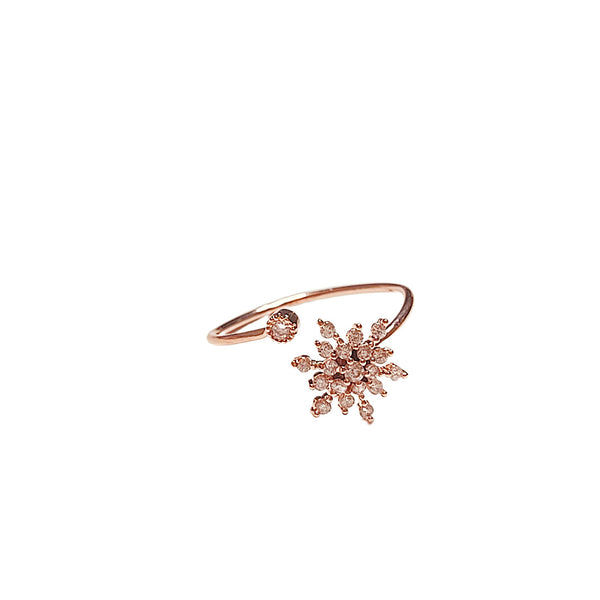 Delicate Snowflake Ring Adjustable