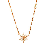 Delicate Snowflake Necklace - silver gold rose gold plated