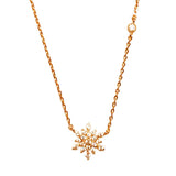 Delicate Snowflake Necklace - silver gold rose gold plated