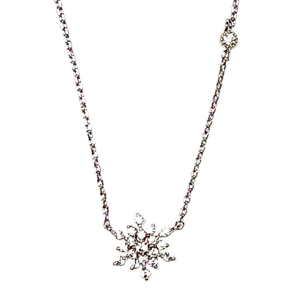 Delicate Snowflake Necklace - silver gold rose gold plated